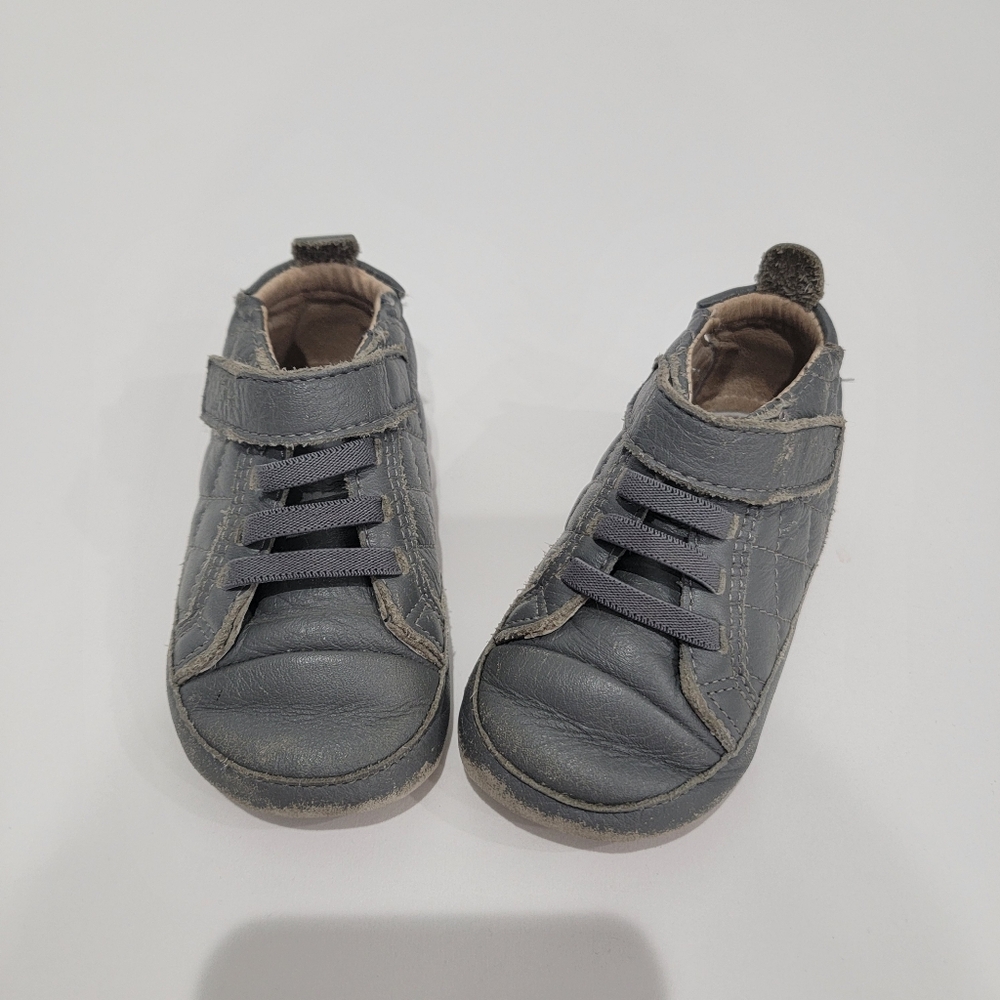 Old Soles Grey Leather Baby Walking shoes  Sz US 6